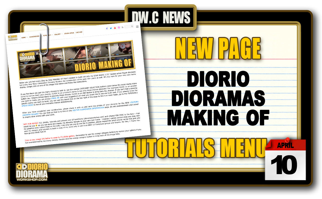 NEW PAGE : TUTORIALS DIORIO DIORAMAS MAKING OF