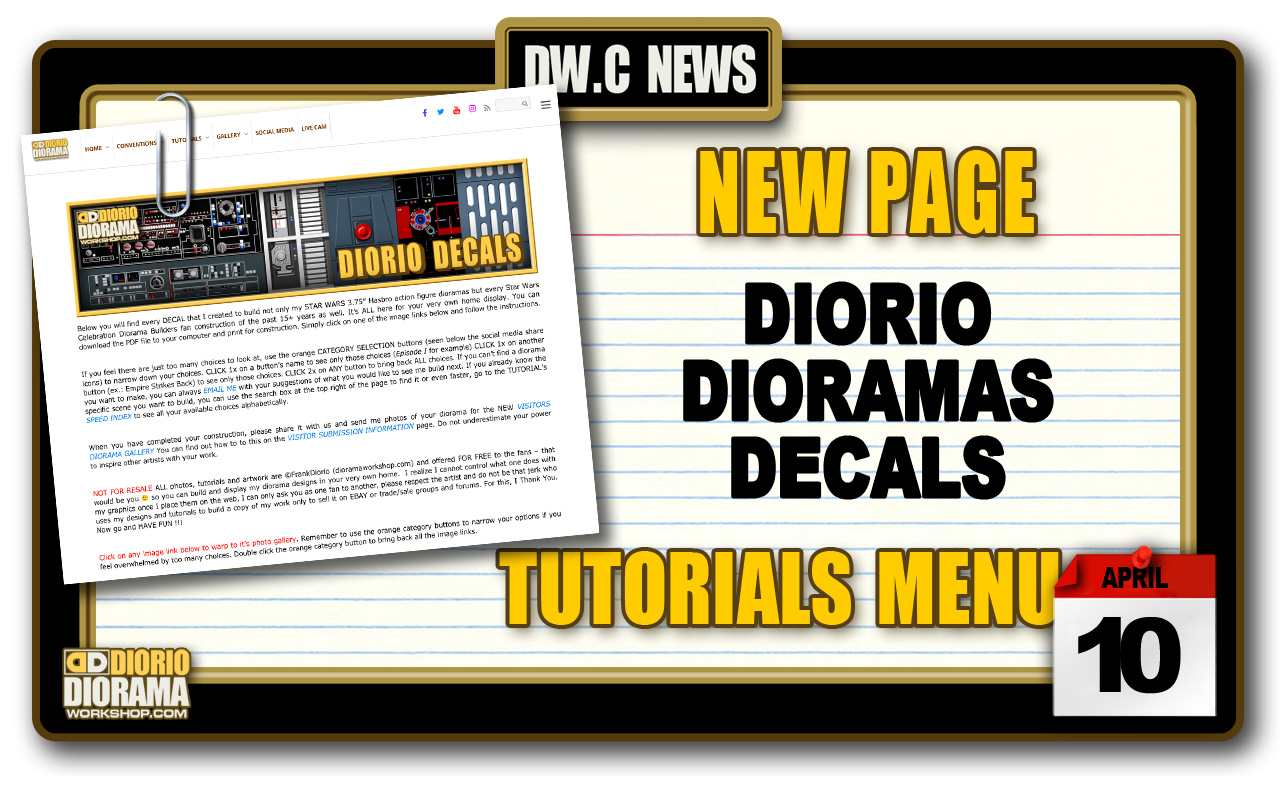 NEW PAGE : TUTORIALS DIORIO DIORAMA DECALS