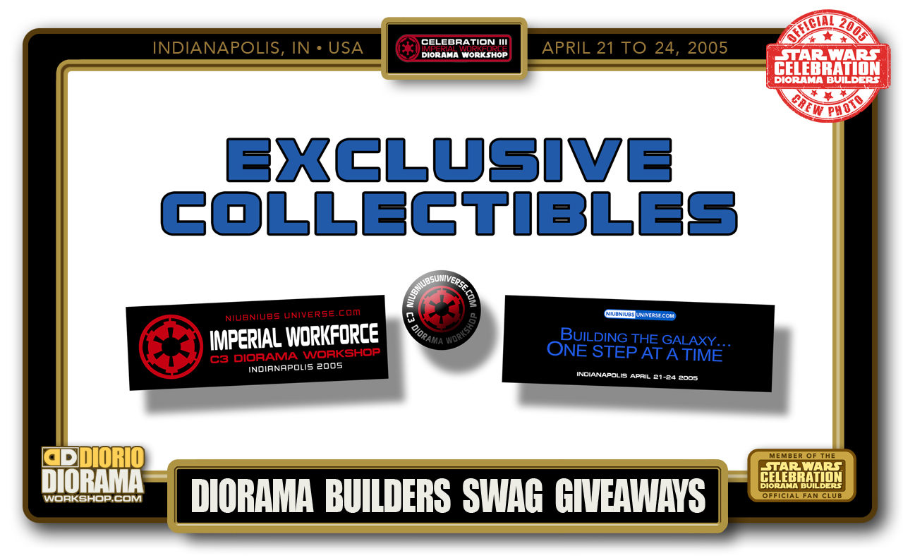 CONVENTIONS • C3 PRODUCTION • DIORAMA BUILDERS SWAG GIVEAWAYS