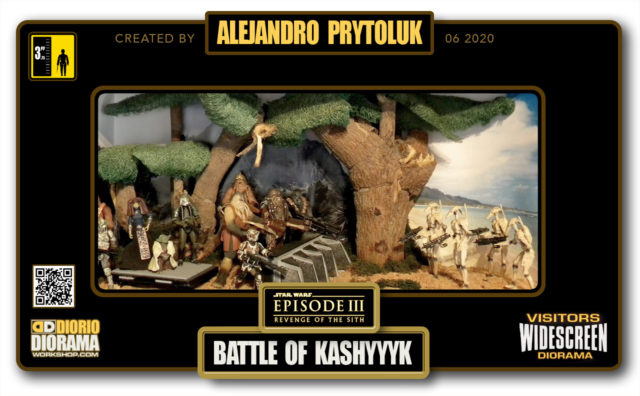 VISITORS HD WIDESCREEN DIORAMA • ALEJANDRO PRYTOLUK • STAR WARS EPISODE III • BATTLE OF KASHYYYK