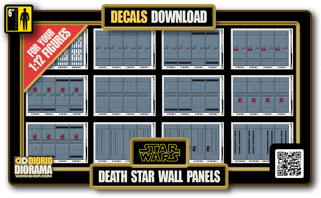 TUTORIALS • DECALS • DEATH STAR WALL PANELS • 1:12 SCALE FOR 6 INCH FIGURES